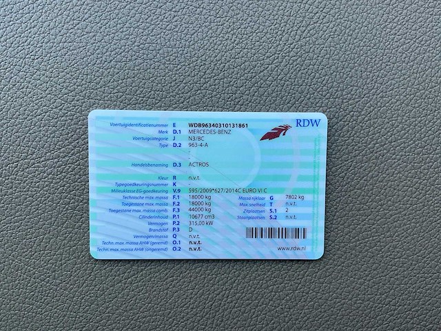 2017 mercedes-benz actros vrachtwagen - afbeelding 30 van  37