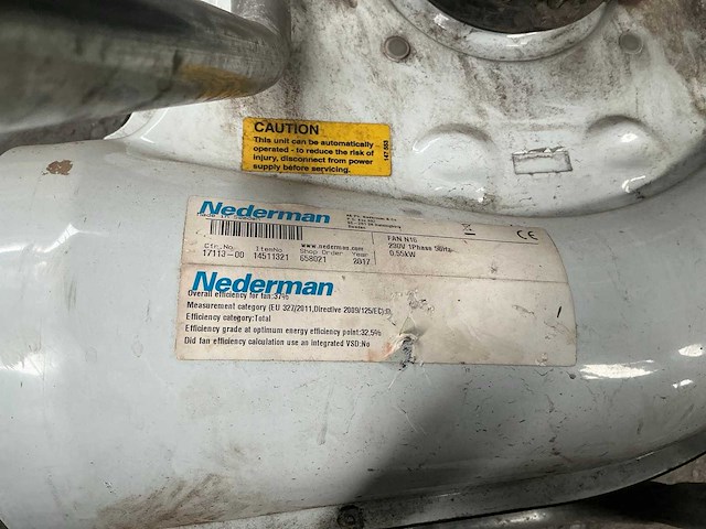 2017 nederman n16 radiaal ventilator - afbeelding 6 van  6