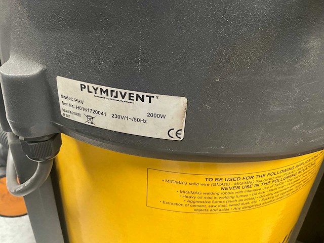 2017 plymovent phv afzuiger - afbeelding 7 van  7
