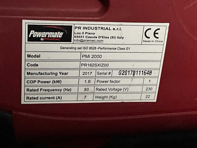 2017 powermate pmi2000 stroomgenerator - afbeelding 7 van  7