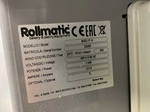 2017 rollmatic mi52/p.9 broodsnijmachine - afbeelding 10 van  12