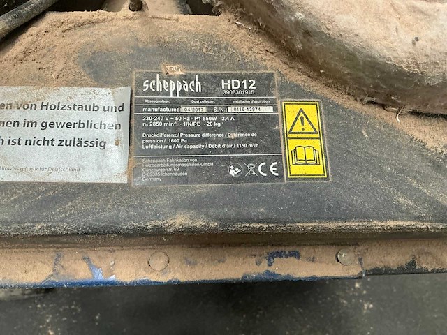 2017 scheppach hd12 mobiele filter afzuiginstallatie - afbeelding 2 van  3