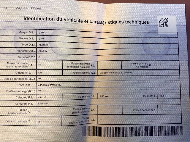2017 sym sym xs50qt scooter - afbeelding 7 van  8