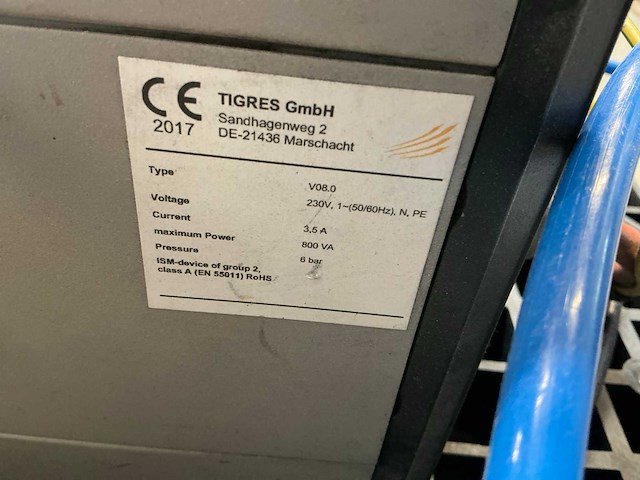 2017 tigres v08.0 plasma oppervlaktebehandelingsunit - afbeelding 9 van  9