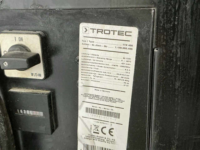 2017 trotec ttk 400 bouwdroger 75l - afbeelding 4 van  5