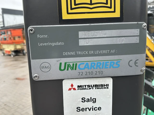 2017 uni carriers a/160sdtfvjn540 reachtruck - afbeelding 11 van  20