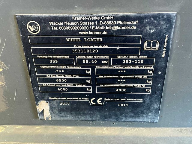 2017 wacker neuson 353 wiellader - afbeelding 17 van  25