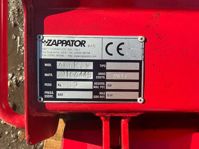 2017 zappator aer 100 m verticuteermachine - afbeelding 6 van  8