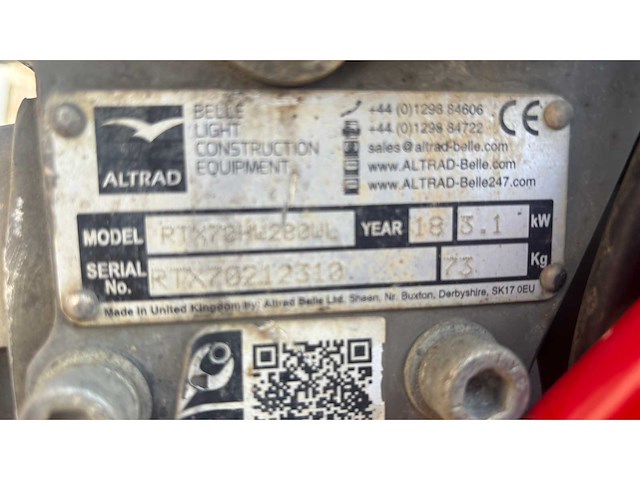 2018 altrad belle rtx70 trilstamper - functioneel - afbeelding 6 van  6