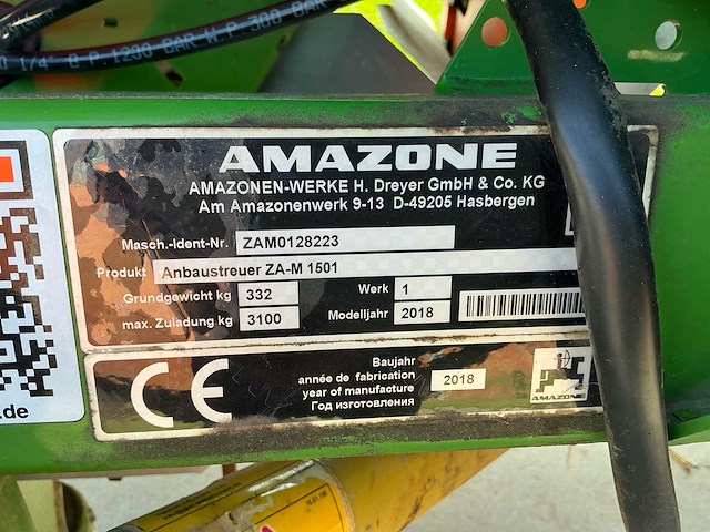 2018 amazone za-m 1501 kunstmeststrooier - afbeelding 5 van  15