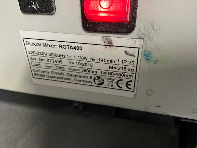 2018 biaxial mixer rota 400 verf mengmachine - afbeelding 2 van  3