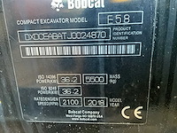 2018 bobcat e58 rupsgraafmachine - afbeelding 7 van  19
