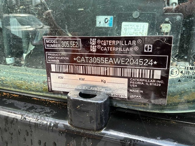 2018 caterpillar 305.5e2 rupsgraafmachine - afbeelding 21 van  40