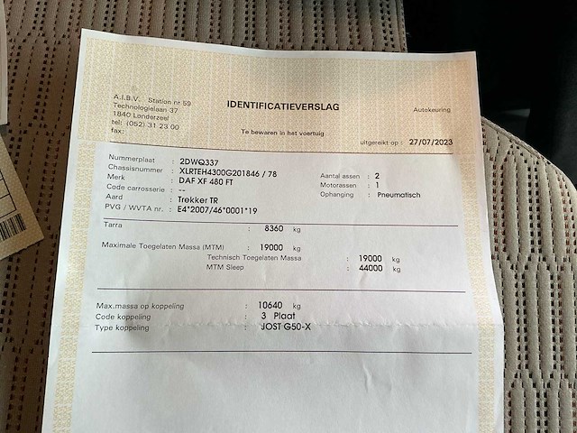 2018 daf xf 480 ft vrachtwagen - afbeelding 35 van  38