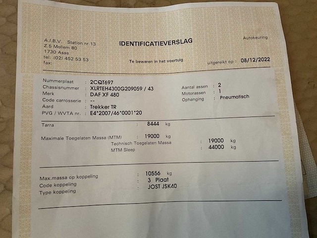 2018 daf xf 480 ft vrachtwagen - afbeelding 50 van  51