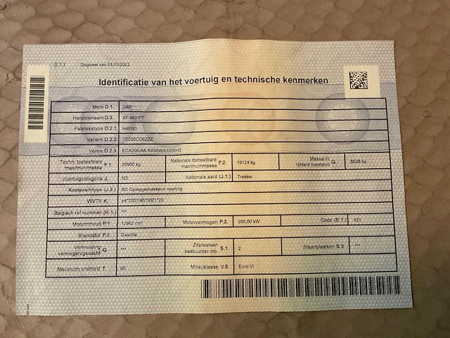 2018 daf xf 480 ft vrachtwagen - afbeelding 40 van  51