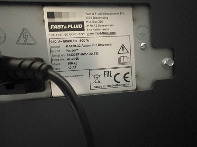 2018 fast & fluid - harbil ( sigma) ha480-32 automatic dispenser automatische verfdispenser - kleurmengmachine - verfmachine - afbeelding 5 van  6