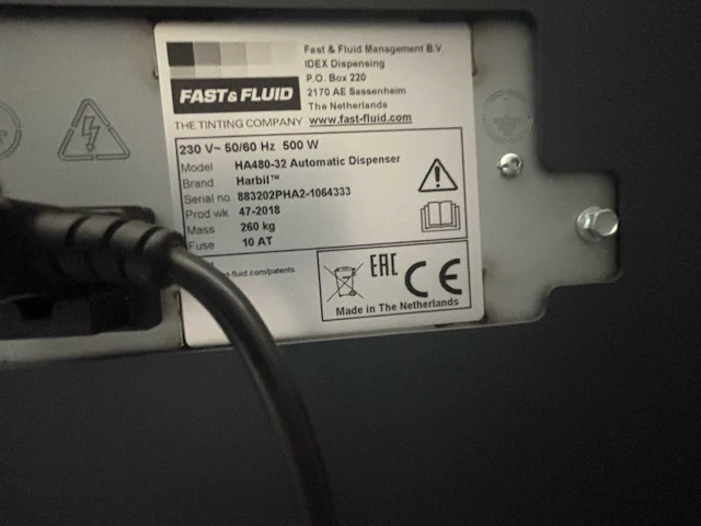 2018 fast & fluid - harbil ( sigma) ha480-32 automatic dispenser automatische verfdispenser - kleurmengmachine - verfmachine - afbeelding 5 van  6
