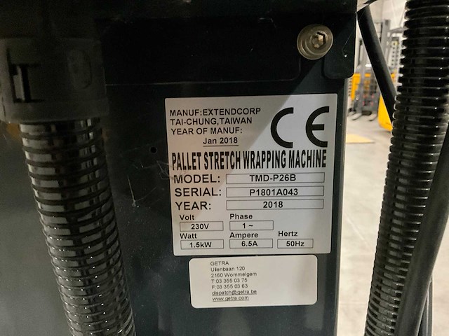 2018 getra tmd-p26b palletfoliewikkelaar - afbeelding 11 van  12