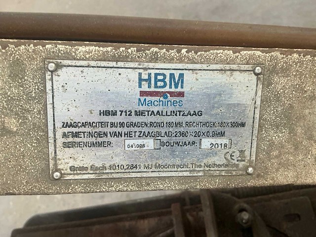 2018 hbm 712 metalen horizontale bandzaagmachine - afbeelding 8 van  8