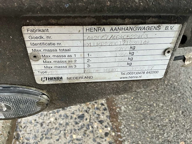 2018 henra kp3 aanhangwagen - afbeelding 23 van  40