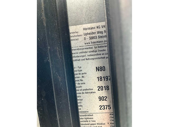 2018 hörmann n80 garagepoort - afbeelding 7 van  7