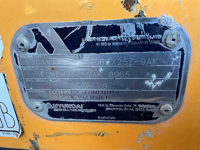 2018 hyundai robex25z minigraafmachine - afbeelding 4 van  34