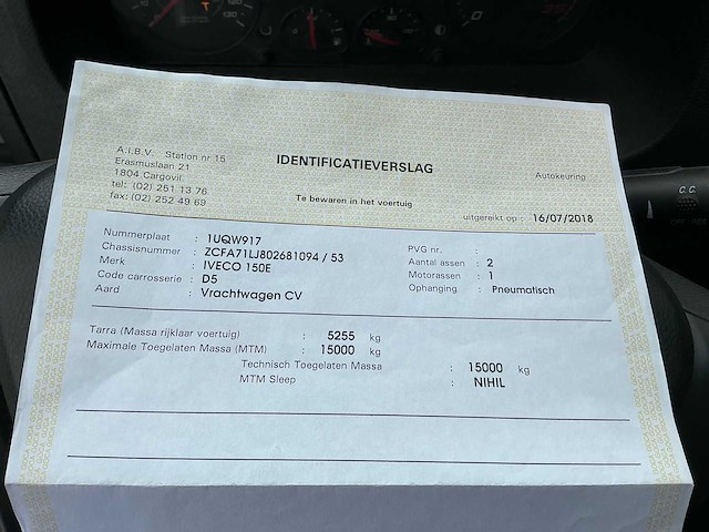 2018 iveco eurocargo 150e vrachtwagen met afzetbak - afbeelding 53 van  59