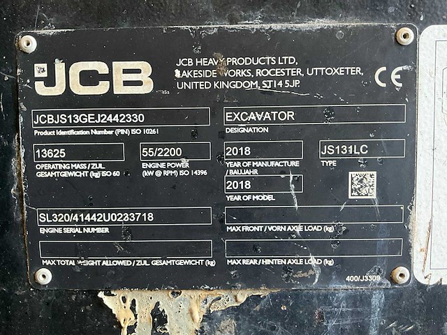2018 jcb js131lc rupsgraafmachine - afbeelding 10 van  19
