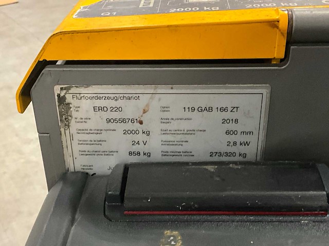 2018 jungheinrich erd220 stapelaar - afbeelding 4 van  15