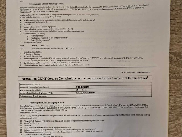 2018 krone oplegger/schuifzeiltrailer - 3 assen - 39t - afbeelding 29 van  35