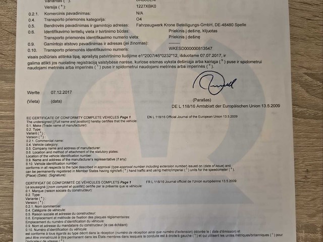 2018 krone oplegger/schuifzeiltrailer - 3 assen - 39t - afbeelding 16 van  27