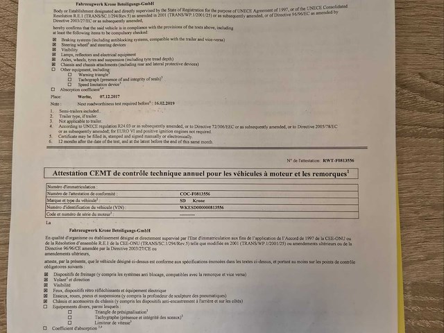 2018 krone oplegger/schuifzeiltrailer - 3 assen - 39t - afbeelding 21 van  28