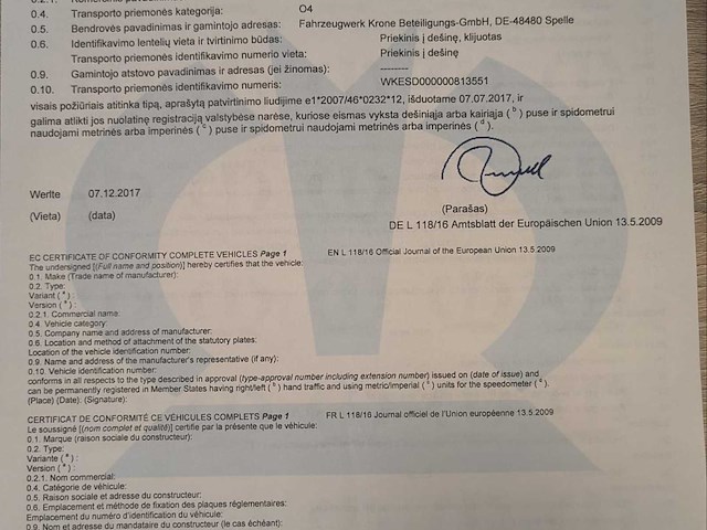 2018 krone sd trailer schuifzeil - 3 assig - 39t - afbeelding 21 van  30