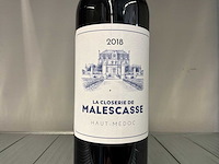2018 la closerie malescasse haut-médoc rode wijn (12x) - afbeelding 6 van  7