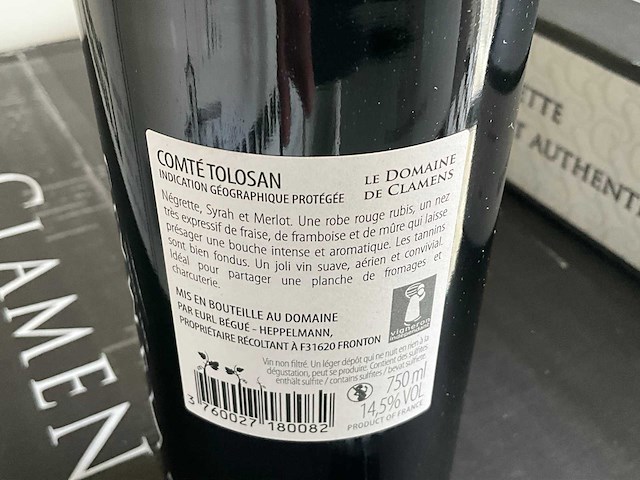 2018 le domaine du clamens comté tolosan rode wijn (41x) - afbeelding 2 van  4