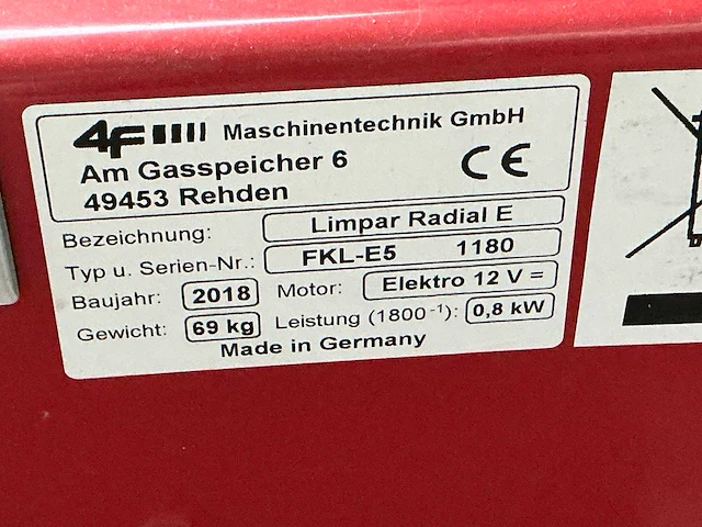 2018 limpar radial e fkl-e5 1180 accu borstelmachine - afbeelding 5 van  5
