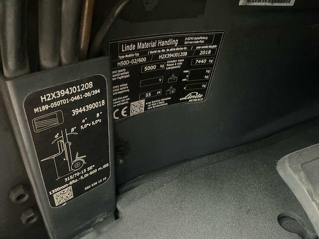 2018 linde h50d-02/600 vorkheftruck - afbeelding 5 van  13