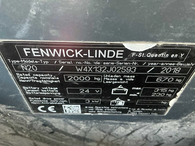 2018 linde n20 elektrische palletwagen - afbeelding 34 van  62