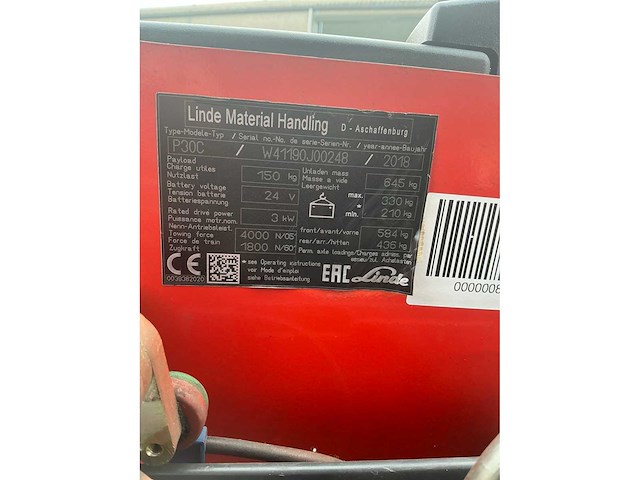 2018 linde p30c industriële trekker - afbeelding 42 van  50