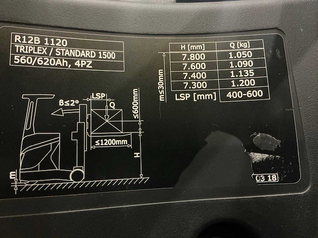 2018 linde r12b-01 reach truck - afbeelding 4 van  4