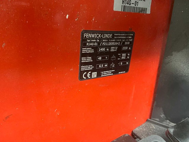 2018 linde r14g-01 reach truck op grote wielen - afbeelding 70 van  85