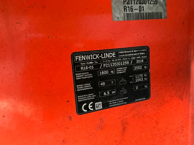 2018 linde r16-01 reach truck met nieuwe 2023 accu - afbeelding 49 van  49