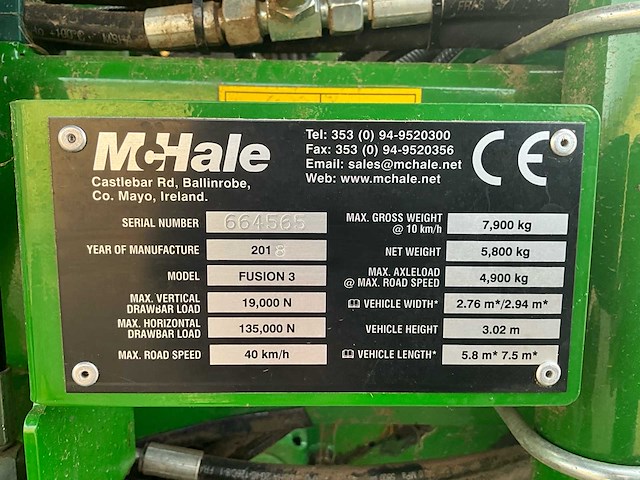 2018 mc hale fusion3+ ronde balenmachine - afbeelding 37 van  37