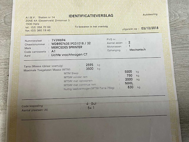 2018 mercedes sprinter 6 personen - euro 6 - airco - afbeelding 52 van  61