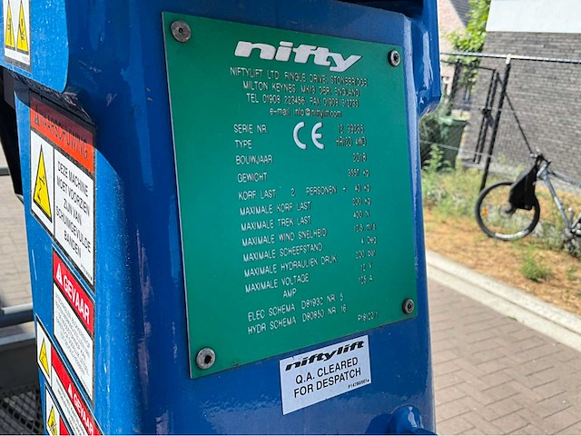 2018 nifty hr12d 4wd bouwlift - afbeelding 7 van  22