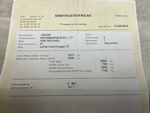 2018 opel movano - 7 pers - euro 6b - geldige keuring - afbeelding 37 van  42