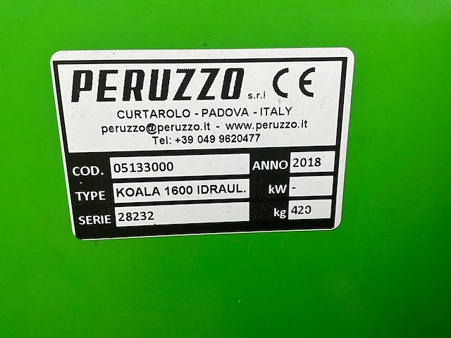 2018 peruzzo koala 1600 klepelmaaier - afbeelding 4 van  10