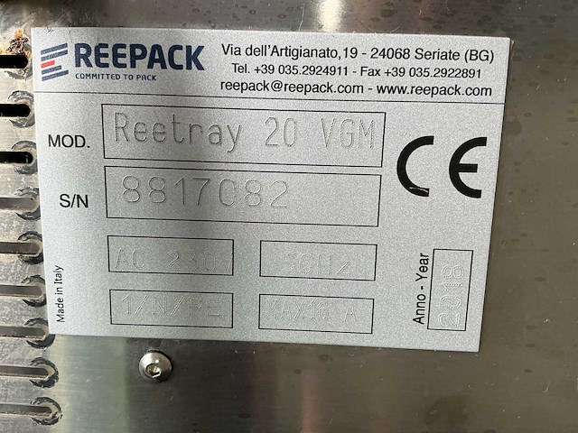 2018 reepack reetray 20 vgm vacuüm traysealer - afbeelding 5 van  16