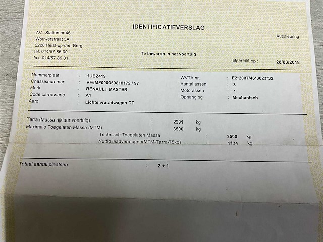 2018 renault master - 2.3 diesel - euro 6b - afbeelding 39 van  53
